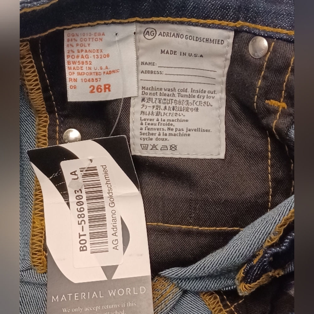 AG Adriano Goldschmied The Stilt Cigarette Leg Jeans- Size 26R - Picture 4 of 6
